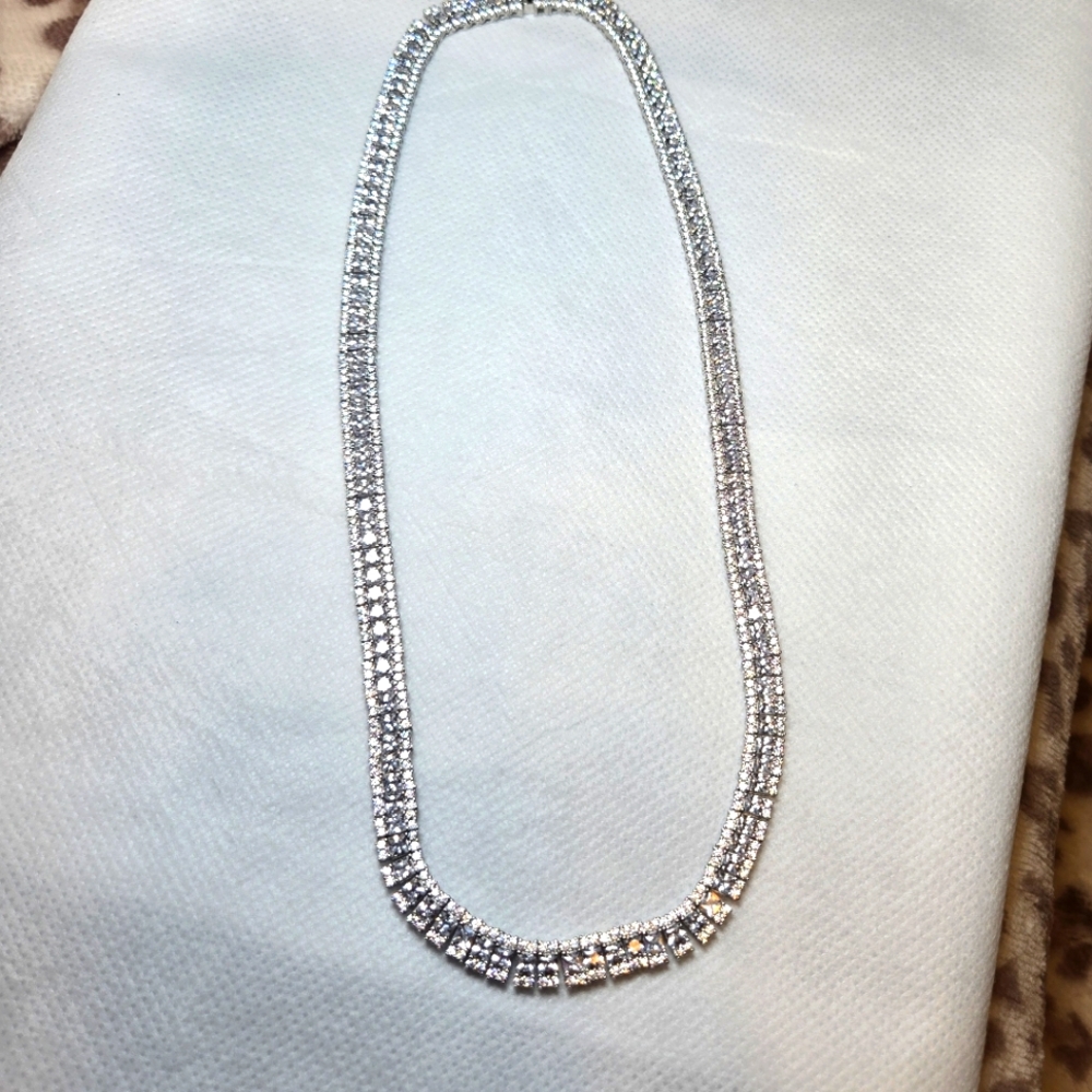 CZ Silver Tennis Necklace